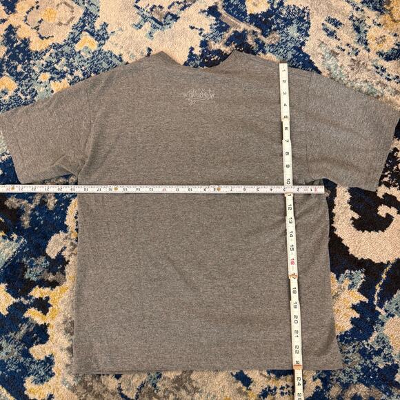 Y2k Vintage Stussy Gray Graphic Grafiti TShirt Cropped 19x23 - Picture 5 of 5